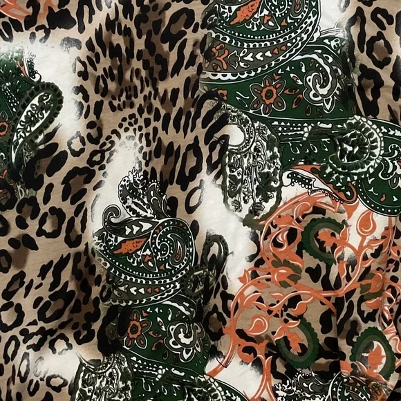 Leopard Print Women's Top with Paisley Accents - Picture 5 of 6